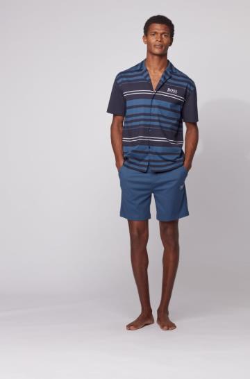 Pyjama Set BOSS Short Length Ciemny Niebieskie Męskie (Pl50300)